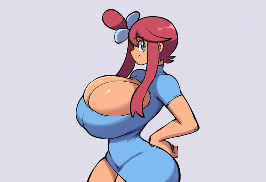 1girls ai_generated big_breasts breasts_bigger_than_head curvaceous curvy dark-skinned_female dark_skin huge_breasts large_breasts mullon novelai pokemon pokemon_bw pokemon_bw2 skyla_(pokemon) solo thick_thighs top_heavy wide_hips