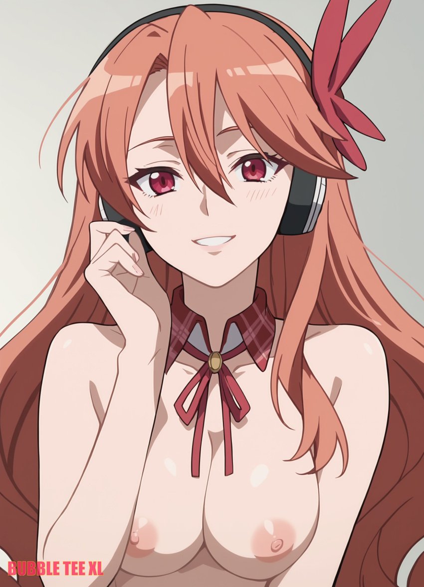 1girls ai_generated akame_ga_kill! breasts bubbleteexl chelsea_(akame_ga_kill!) completely_nude long_hair nipples nude nude_female orange_hair red_eyes