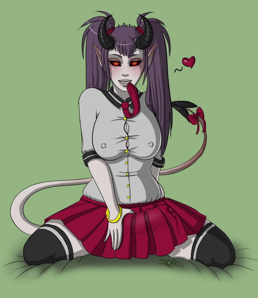 1futa ahe_gao big_penis blush breasts bulge bursting_breasts cameltail cleavage cum cum_drip cumdrip demon demon_girl demon_horns demon_tail demonic_eyes erect_nipples erection_under_clothes erection_under_clothing erection_under_skirt fangs futa_only futanari hair horns intersex large_breasts liefje liefje_(character) nipples outfit pale pale_skin penis penis_under_skirt precum purple_hair red_eyes school_girl school_uniform shirt skirt solo stockings suit tail teases tie tights uniform voluptuous white_skin