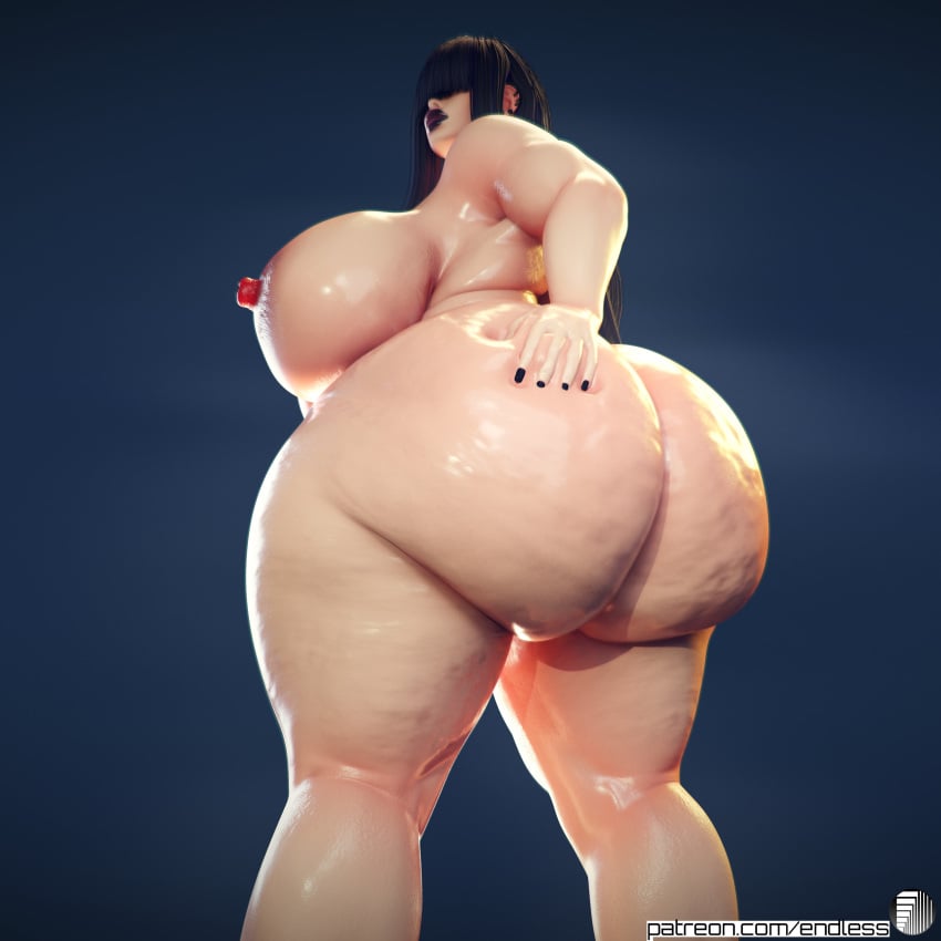 1girls 3d big_ass big_breasts bubble_ass bubble_butt cellulite elevenendless fat_ass goth huge_ass huge_breasts pawg thick_ass thick_thighs