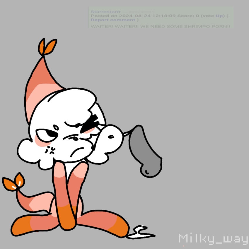 1boy angry cum dandy's_world dick milky_goober self_upload shrimp shrimpo_(dandy's_world) toony