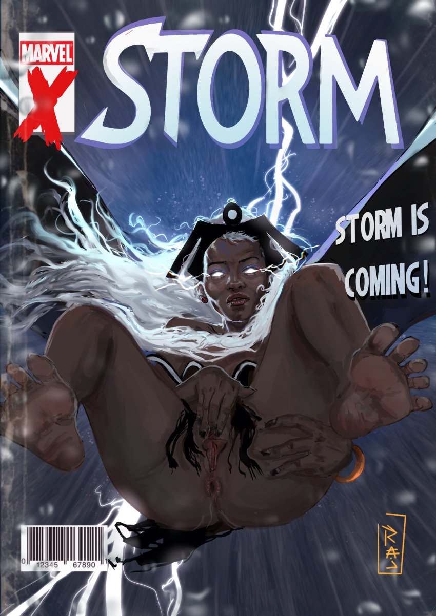 fake_cover marvel marvel_comics masturbation ororo_munroe rajdraw storm_(x-men) vagina