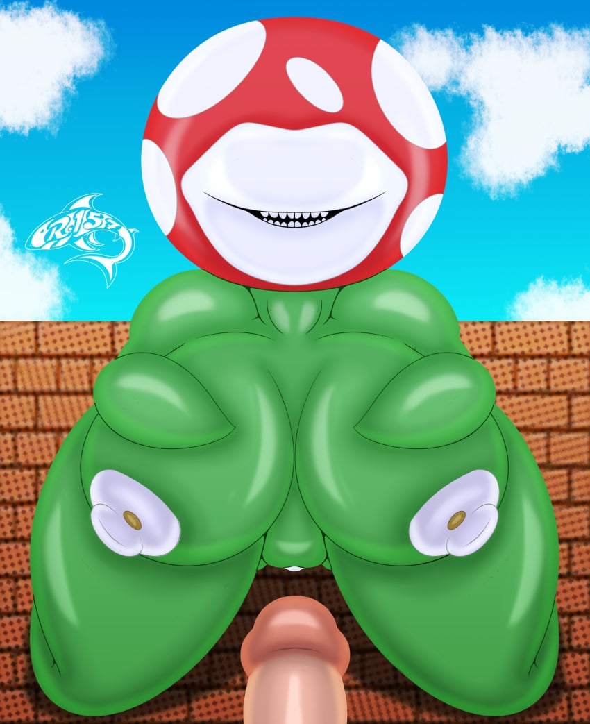 anthro breasts female horny mario_(series) penis piranha_plant plant plant_girl renegade-157 sky tagme