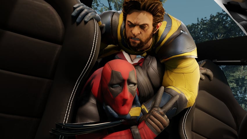 2boys anal anal_sex ass beard brown_hair deadpool deadpool_&_wolverine_(2024) elmamoru from_behind from_behind_position gay gay_anal gay_male gay_sex light-skinned_male light_skin male male/male male_only male_penetrated male_penetrating male_penetrating_male marvel marvel_comics mask masked masked_male muscular muscular_male peace_sign penetration penile penile_penetration penis penis_in_ass sex sex_from_behind sex_in_car superhero wolverine_(x-men) x-men