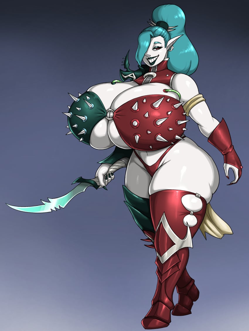 big_breasts breasts dark_eldar drukhari female fimif large_breasts solo warhammer_(franchise) warhammer_40k