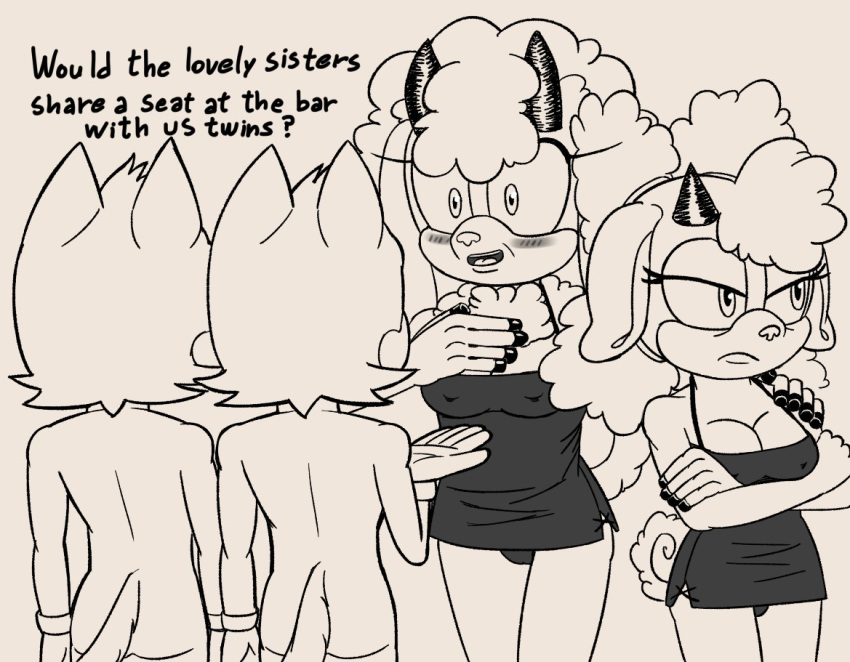 dress female furry lanolin's_mother_(sonic) lanolin_the_sheep mother_and_daughter sega sonic_(series) unknown_artist