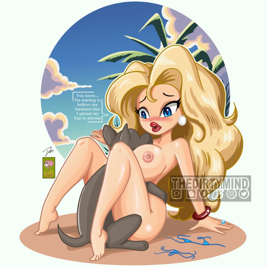 barefoot beach blonde_hair dirtymind feet interspecies zoophilia