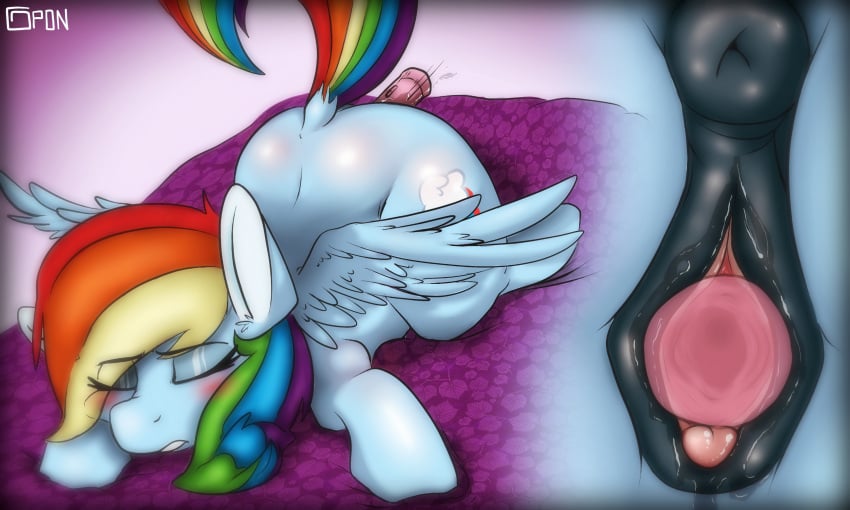 2014 anus ass blue_fur close-up closed_eyes cutie_mark dildo equine female feral friendship_is_magic fur gigapon hair hi_res insertion mammal multicolored_hair my_little_pony pegasus penetration pussy pussy_juice rainbow_dash_(mlp) rainbow_hair sex_toy solo vaginal_insertion vaginal_penetration wings