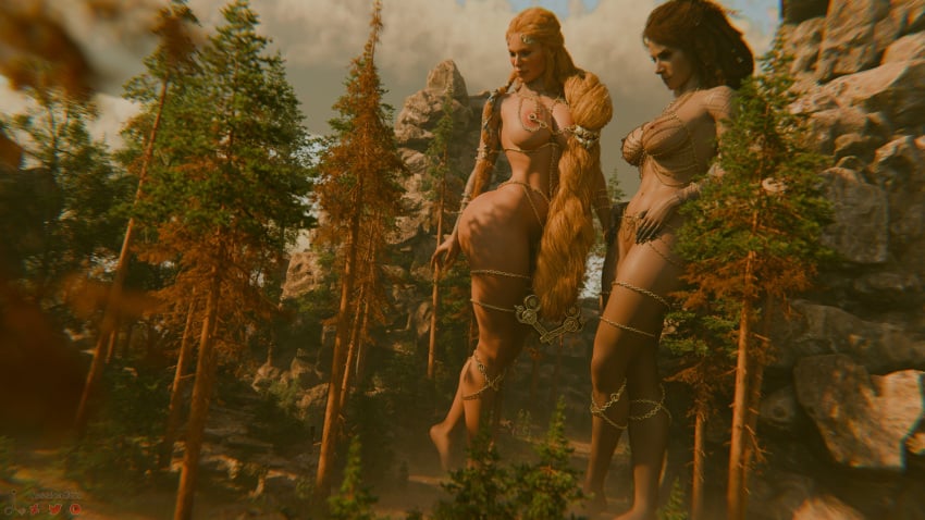 1boy 1girls 2girls 3d 3d_(artwork) big_breasts big_breasts blonde_female blonde_hair blonde_hair blonde_hair_female breasts breasts clothed clothed_male female female_focus freya_(god_of_war) functionally_nude functionally_nude_female giant_female giant_woman giantess god_of_war god_of_war_ragnarok goddess height_difference jessicagts looking_down looking_down_at_another macro macro_female milf multiple_females multiple_girls red_hair red_hair red_head redhair sif_(god_of_war) size_difference