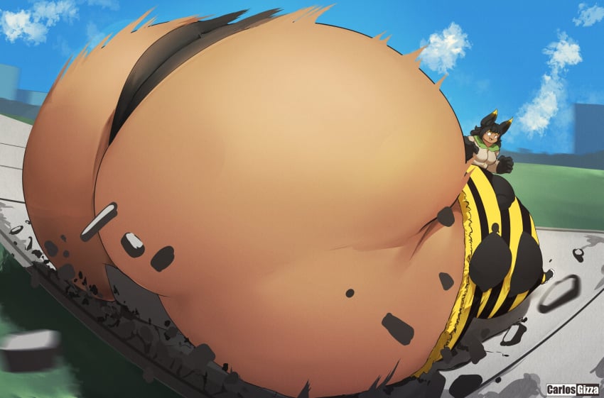 1girls carlosgizza colossal_ass destruction female giant_ass giantess hyper_ass iceberg_body_shape massive_ass meat_wall_(body_type) tan_body