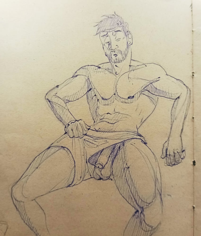 beard dilf gaucho_enjoyer gay hair hairy hairy_arms hairy_chest hairy_legs hairy_male male male_only mature mature_male moustache muscular muscular_male nude nude_male original original_character penis solo solo_male traditional_media_(artwork) yaoi