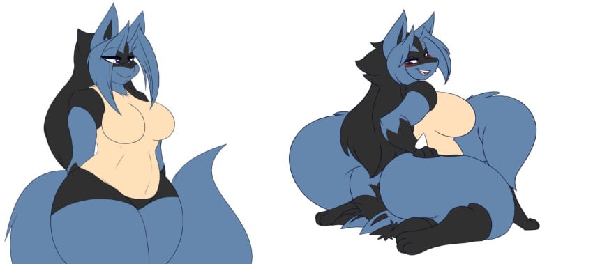 anthro ass ass big_ass big_breasts big_butt biped black_body black_fur black_hair blue_body blue_fur blue_hair blush breasts bubble_butt canid canine cross-eyed curvy_figure dart(dewwydartz) dart_(dewwydarts) dewwydarts dewwydartz duo faceless_character faceless_male facesitting fan_character female fluffy_tail fur furry generation_4_pokemon hair huge_ass looking_at_viewer looking_back lucario lying male male/female mammal may_(dewwydarts) may_(dewwydartz) nintendo nude open_mouth pokemon pokemon_(species) purple_eyes simple_background sitting_on_another slightly_chubby smile solo standing suggestive tagme tan_body tan_fur thick_thighs voluptuous white_background wide_hips