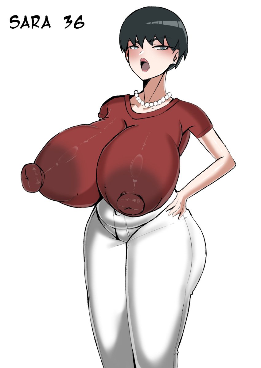 big_ass big_breasts big_nipples big_thighs event13 female female_only huge_breasts mature_female milf nipples original original_character original_characters short_hair tight_clothing tight_fit