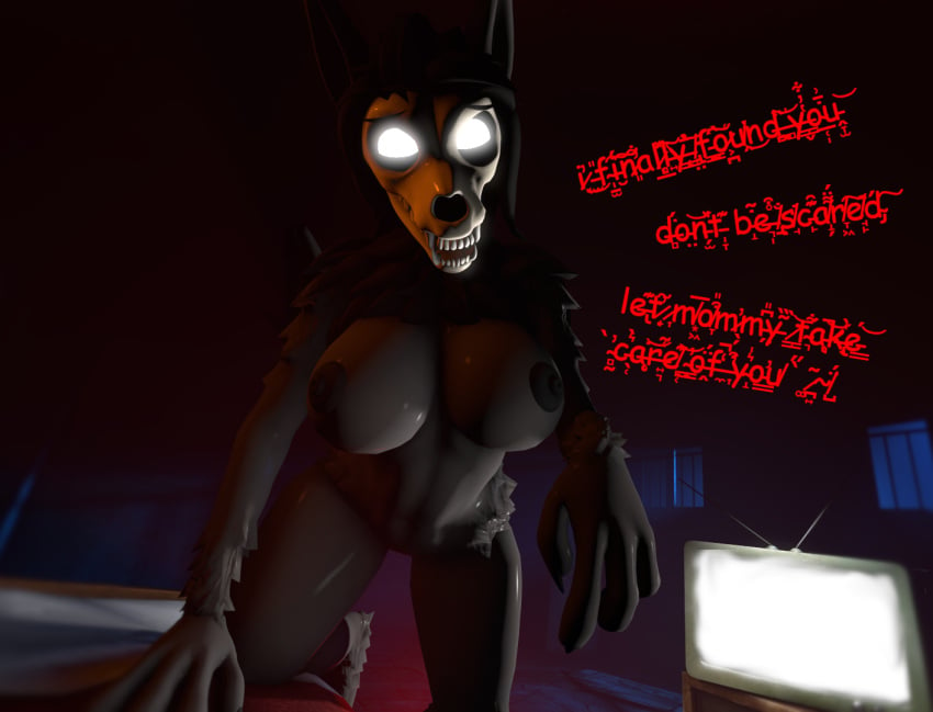 anthro approaching eager female horror_(theme) looking_at_viewer mal0 mal0_(species) nude scp-1471-a_(furromantic) solo sourcebumbiscuit