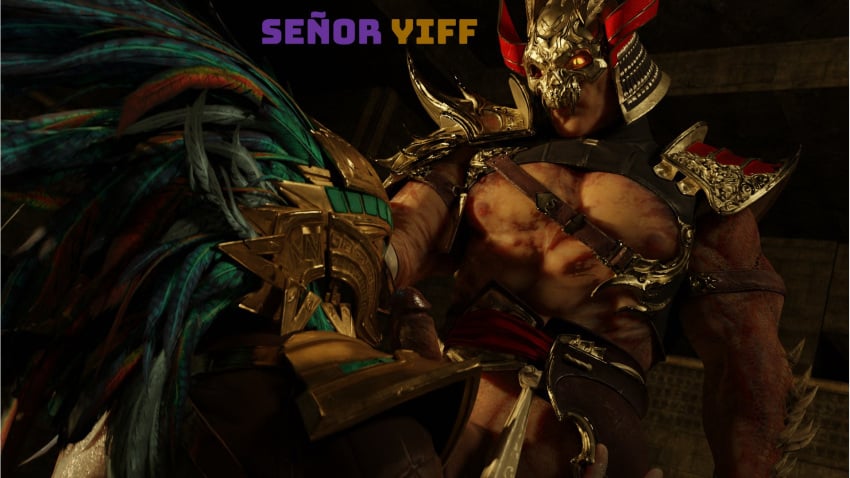 2boys dissenter3d kotal_kahn licking_penis male_focus male_only mask mortal_kombat penis shao_kahn yaoi