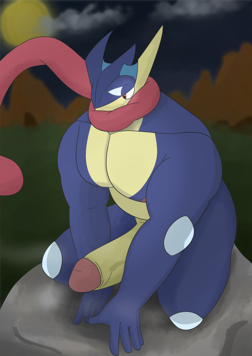 bakablue big_penis furry generation_6_pokemon greninja long_tongue male night ninja pokémon_(species) pokemon pokemon_(species)