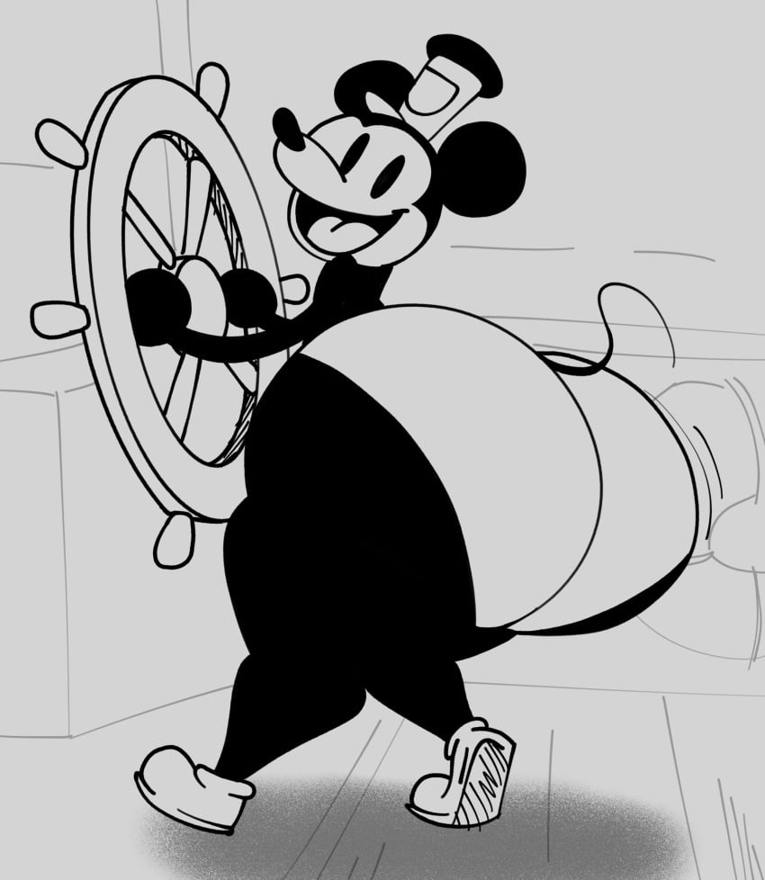 anthro ass big_ass big_butt breathotter bubble_ass bubble_butt disney dumptruck_ass huge_ass large_ass looking_at_viewer looking_back male male_only mickey_mouse mouse public_domain steamboat_willie steambutt_willie thick_thighs wide_hips