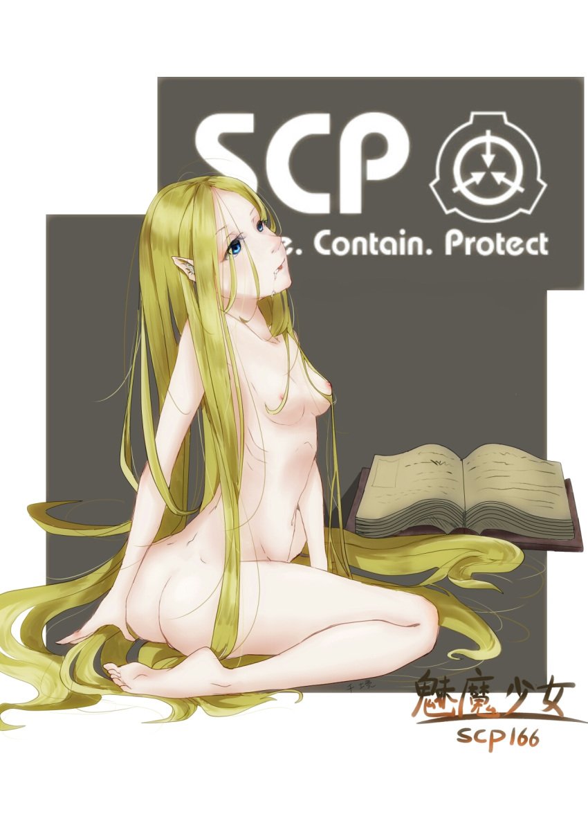 1girls alternate_version_available blonde_hair blue_eyes book female female_only light-skinned_female light_skin long_hair scp-166 scp-166-arc scp_foundation small_breasts succubus