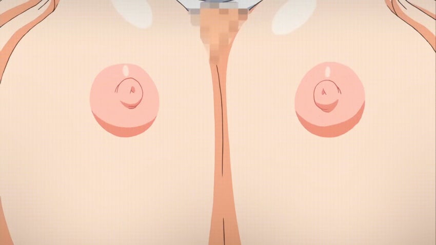 1boy 1girls animated big_breasts censored duo female firika_mia_shatana huge_breasts large_breasts looping_animation male nipples nuki_doki!_tenshi_to_akuma_no_sakusei_battle nukidoki! paizuri paizuri_lead_by_female poro screencap tagme