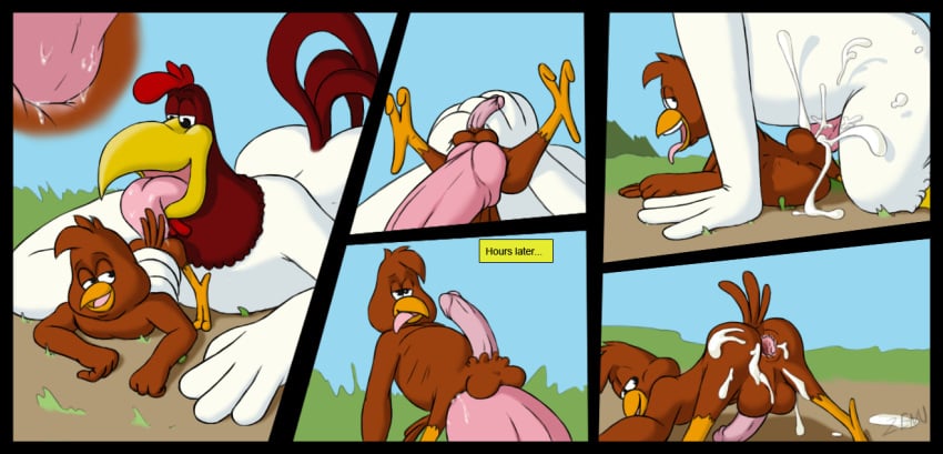 after_sex all_fours anal anal_sex anilingus anus ass_up avian aza big_penis bird chicken close-up comic cum_in_ass cum_on_ass duo erection face_down_ass_up foghorn_leghorn from_behind furry furry_only fury gaping gaping_anus gay hawk henery_hawk impossible_fit inflation looney_tunes male male_chicken open_mouth outside penetration penis pleasure_face presenting_anus sex shaded signature size_difference soft_feathers teeth tongue tongue_fucking tongue_out warner_brothers zenu