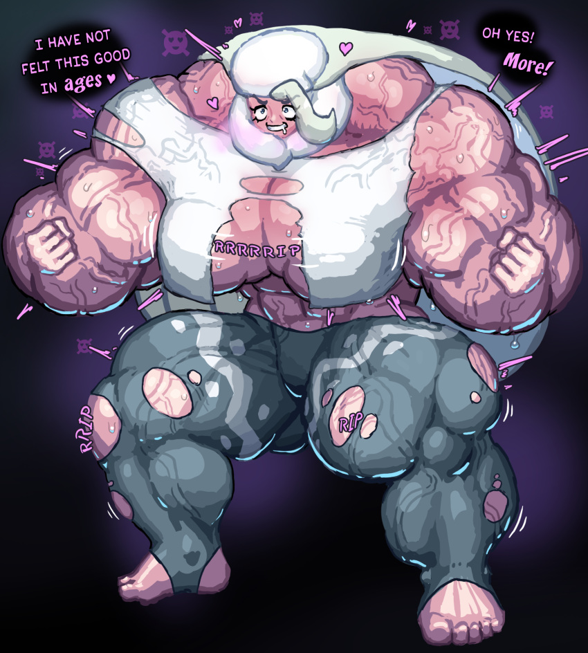 1girls big_muscles breasts drooling extreme_muscles feet hyper hyper_muscles melony_(pokemon) muscle_growth muscular muscular_female nodegama pleasure_face pokemon ripped_clothing stirrup_legwear sweat toes veins veiny veiny_muscles wardrobe_malfunction