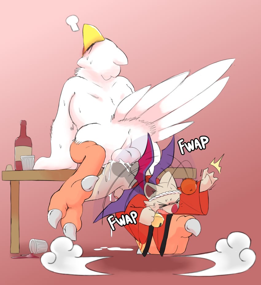 2025 3_toes 4_fingers absurd_res afterimage anal anal_knotting anal_sex animal_genitalia animal_penis antennae_(anatomy) anthro anthro_on_anthro anthro_penetrated anthro_penetrating anthro_penetrating_anthro anus asian_clothing ass_to_ass avian back_wings balls beak bell blush blush_lines bodily_fluids bottle breath canine_genitalia canine_penis chocobo claws clothed clothed/nude clothed_anthro clothed_male clothing container cum cum_from_ass cum_in_ass cum_inside cum_pool cup deep_penetration duo east_asian_clothing emanata english_text erection feathers feet final_fantasy fingers fist flapping_wings flash_emanata foreskin fur genital_fluids genitals glans grey_claws grey_penis head_back hi_res humanoid_genitalia humanoid_penis interspecies japanese_clothing jingle_bell kimono knotting large_insertion male male/male male_anthro male_penetrated male_penetrating male_penetrating_male mammal membrane_(anatomy) membranous_wings miau moogle motion_lines nude nude_anthro nude_male onomatopoeia orange_legs partially_retracted_foreskin penetration penile penile_penetration penis penis_in_ass perineum pink_glans precum purple_wings red_clothing red_inner_ear red_kimono red_nose red_wings retracted_foreskin scuted_legs scutes sex size_difference smaller_penetrated sound_effects square_enix tail tail_feathers tan_body tan_ears tan_fur text toe_claws toes two_tone_wings uncircumcised white_balls white_body white_feathers white_perineum white_text wings x-ray_view yellow_beak