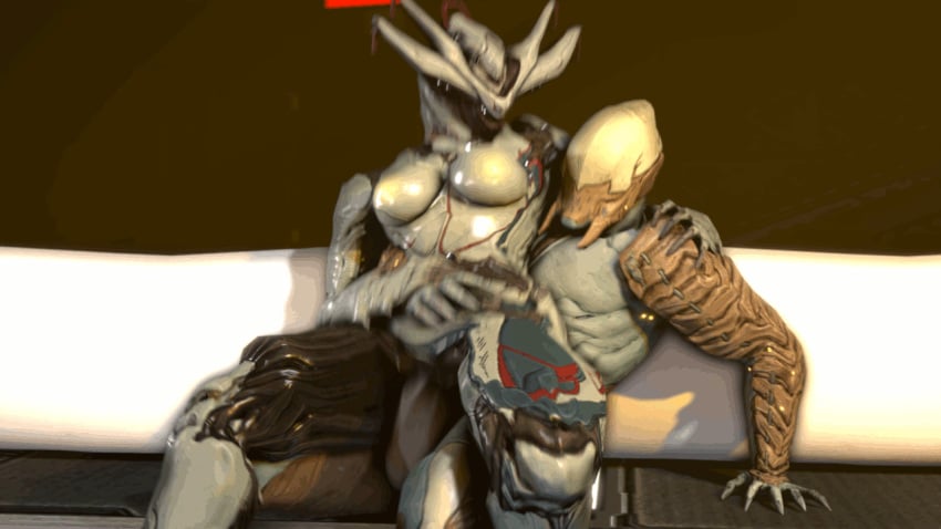 1boy 1girls 3d animated ash_(warframe) balls female loki_(warframe) male penetration penis riding rule_63 sitting_on_person source_filmmaker straight vaginal_penetration warframe wattchewant