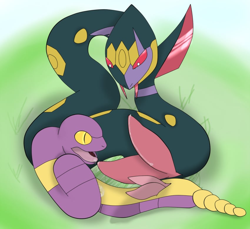 argon_vile diphallia diphallism ekans erection fangs furry furry_only gay grass green_background hemipenes jc75 male multi_penis nintendo open_mouth penis plain_background pokemon pokemon_(species) precum red_eyes reptile saliva scalie seviper snake tongue yellow_eyes