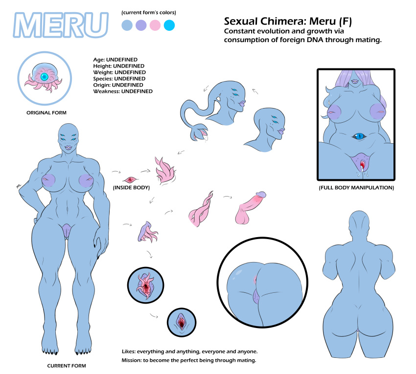 2018 alien alternate_species anthro anthrofied anus ass balls big_breasts big_butt big_lips big_thighs blue_skin blush breasts chimera dickgirl digital_media_(artwork) erection female glans hi_res huge_breasts humanoid humanoid_penis hybrid intersex lips meru_(metalling) metalling model_sheet monster monstrous_humanoid muscular nude penis pussy simple_background solo tentacle thick_thighs wide_hips