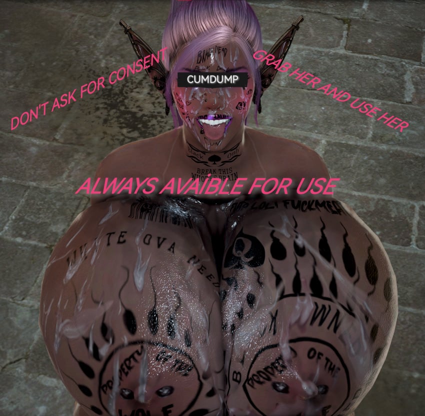 3d bdo bimbo black_desert_online blacked blonde_hair body_writing boobs_bigger_than_head cow_ears cow_horns cow_print cow_tits cum_on_body cum_on_breasts cum_on_face cum_on_thighs cumdumpster dark_elf degradation elf elves free_use huge_breasts humiliation interracial no_consent onahole penis penis_between_ass pregnant pregnant_belly qos qos_tattoo queen_of_spades raceplay ranger_(black_desert) screencap screenshot sperm_tattoo succubus succubus_horns tattoo tattoos toilet urinal used_as_an_object video_game yourbdowhore