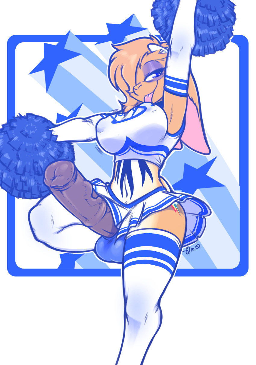 0r0 0r0ch1 1futa 2014 animal_genitalia animal_penis anthro ball_bulge balls balls_in_panties balls_under_clothes blue_eyes breasts curvy equine_penis erect_nipples erection erection_under_clothes erection_under_skirt furry futa_only futa_sans_pussy futanari hair_over_eye half-closed_eyes horsecock huge_breasts hyper hyper_balls hyper_penis intersex lagomorph laquine looking_at_viewer mammal nipple_bulge panties panty_bulge penis penis_out penis_under_clothes penis_under_skirt pom_poms rabbit skirt tongue tongue_out wide_hips