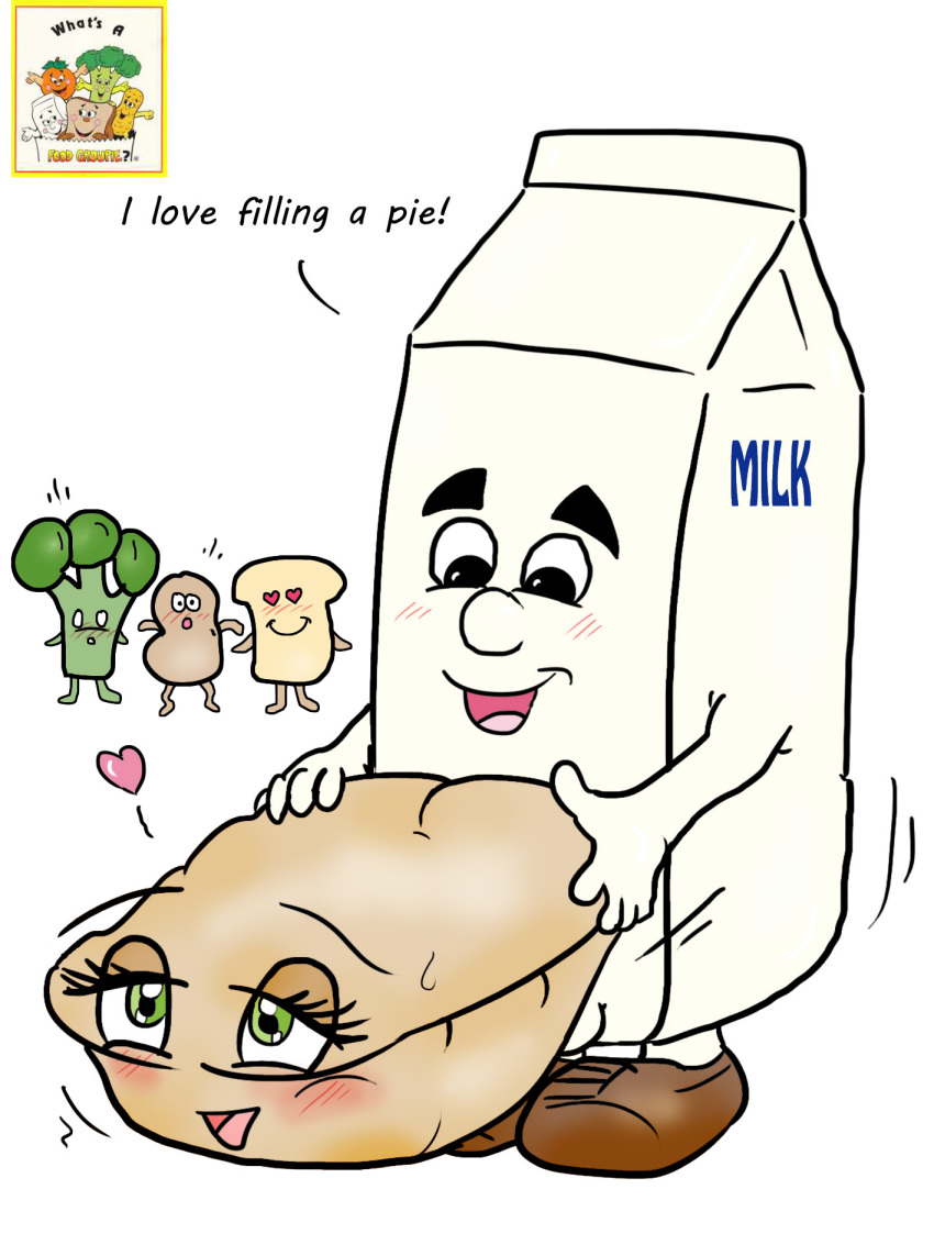 4chan anthro blush broccoli food food_groupie from_behind fucked_silly furry happy happy_sex mascot melvin_milk milk milk_carton no_humans peanut personification pie sandwich sex straight vegetable