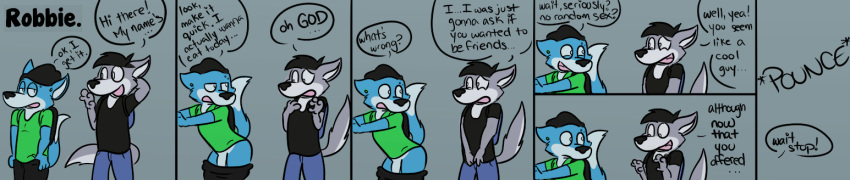 anthro blue_fur canine comic fur furry furry_only gay grey_fur male mammal multiple_males robbie robbie_(rotten_robbie) rotten_robbie wolf