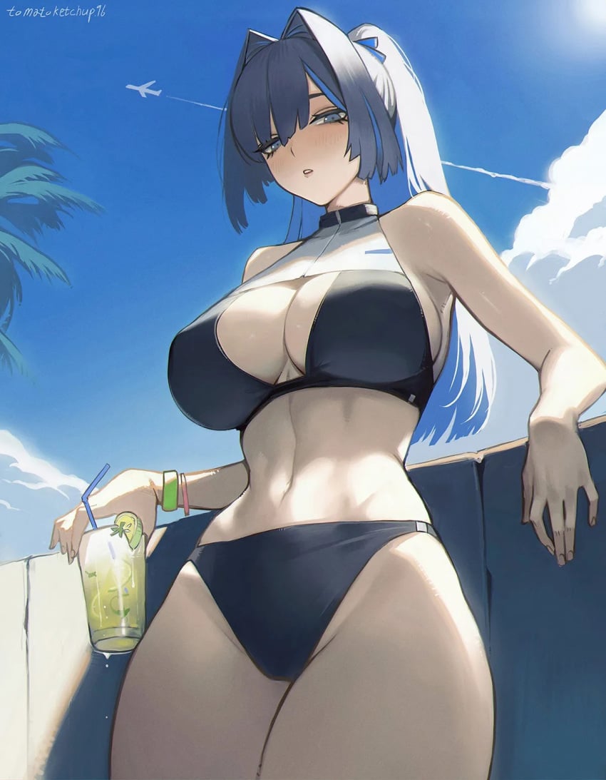 1girls 2d 2d_(artwork) 2d_artwork adult adult_female arm_support bare_armpits bare_arms bare_belly bare_hands bare_hips bare_legs bare_midriff bare_navel bare_shoulders bare_skin bare_thighs belly belly_button below_view big_boobs big_breasts bikini bikini_bottom bikini_top black-haired_female black_bikini black_bikini_bottom black_bikini_top black_eyebrows black_hair black_swimsuit black_swimwear blue-haired_female blue_hair blue_sky blue_sky_background breasts busty busty_female busty_girl cleavage clouds collarbone colored_inner_hair curvaceous curvaceous_body curvaceous_female curvaceous_figure curvaceous_hips curvy curvy_body curvy_female curvy_figure curvy_hips dark_hair day daylight daytime digital digital_art digital_drawing digital_drawing_(artwork) digital_media digital_media_(artwork) down_angle drawing exposed exposed_armpits exposed_arms exposed_belly exposed_hips exposed_legs exposed_midriff exposed_navel exposed_shoulders exposed_skin exposed_thighs female female_focus female_only fingernails fingers fit_female from_below from_below_view from_front front_view groin hair_intakes half_naked half_nude hololive hourglass_figure huge_boobs huge_breasts inframammary_fold inguinal_crease inguinal_ligament knees_out_of_frame large_boobs large_breasts lean_figure legs_closed legs_together linea_alba long_hair looking_at_viewer looking_down looking_down_at_viewer low-angle_shot low-angle_view low_angle low_angle_view mature mature_female mature_woman midriff multicolored_hair naked naked_female naked_woman narrow_waist navel nipple_bulge nude nude_female nudity ouro_kronii outdoor outdoor_background outdoor_nudity outdoors outside outside_nudity partially_undressed plump_breasts ponytail portrait semi_nude shoulders sidelocks sky sky_background slender_body slender_waist slim_female slim_waist solo split-color_hair standing stomach swimsuit swimwear thick_thighs thighs thighs_together tied_hair tomatoketchup96 top_view two-tone_hair two_tone_hair under_view underboob upper_body virtual_youtuber vtuber vtuberfanart wide_hips woman