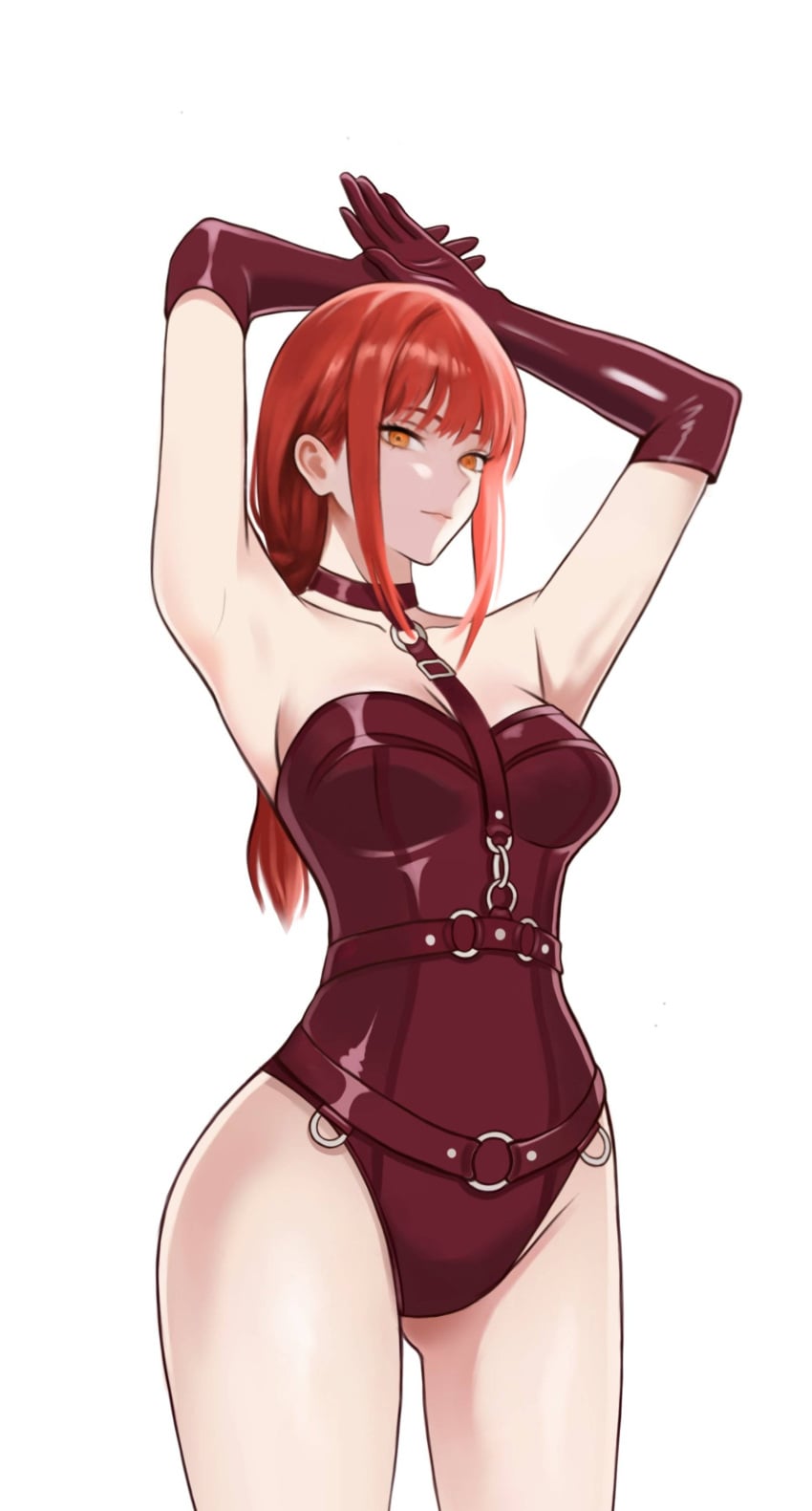 1girls 2d 2d_(artwork) 2d_artwork adult adult_female anime anime_character arm_above_head arm_behind_head arm_up armpits arms_above_head arms_behind_head arms_up background bare_armpits bare_chest bare_legs bare_shoulders bare_skin bare_thighs blank_background blank_expression blank_eyes blank_stare braid braided_hair braided_ponytail braids breasts brown_choker brown_collar brown_elbow_gloves brown_gloves brown_leotard brown_long_gloves brown_topwear busty busty_female chainsaw_man charlesart choker collar collarbone curvaceous curvaceous_body curvaceous_female curvaceous_figure curvaceous_hips curvy curvy_body curvy_female curvy_figure curvy_hips digital digital_art digital_drawing digital_drawing_(artwork) digital_media digital_media_(artwork) drawing elbow_gloves elbows emotionless exposed_armpits exposed_chest exposed_legs exposed_shoulders exposed_skin exposed_thighs eye-level_view fanart female female_focus female_only fingers glistening_boobs glistening_breasts glistening_hair glistening_legs glistening_skin glistening_thighs glossy_breasts glossy_hair gloves groin hand_above_head hand_behind_head hand_up hands_above_head hands_behind_head hands_up hourglass_figure inguinal_crease inguinal_ligament knees_out_of_frame lean_figure leotard long_gloves long_hair looking_at_viewer makima_(chainsaw_man) manga_character mappa mature mature_female medium_breasts monotone_background narrow_waist neutral_expression one_color_background plain_background ponytail portrait posing posing_for_the_viewer red-haired_female red_hair shiny_breasts shiny_hair shiny_legs shiny_skin shiny_thighs shonen_jump shoulders shueisha sidelocks single_braid slender_body slender_waist slim_female slim_waist solid_color_background solo standing thighs three-quarter_view three_quarter_view tied_hair top_view topwear upper_body weekly_shonen_jump white_background wide_hips yellow-eyed_female yellow_eyes