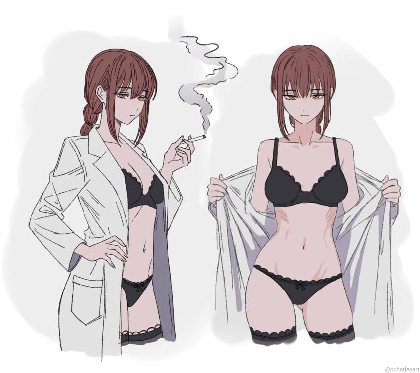 1girls 2d 2d_(artwork) 2d_artwork adult adult_female almost_naked almost_nude alternate_angle alternate_body_type alternate_breast_size alternate_breast_size_(smaller) alternate_view alternative_breast_size anime anime_character ass_visible_from_the_front ass_visible_through_thighs average_breasts background bare_belly bare_chest bare_hands bare_hips bare_midriff bare_navel bare_shoulders bare_skin bare_thighs belly belly_button black_bra black_legwear black_lingerie black_panties black_stockings black_thigh_highs black_thighhighs black_underwear blank_background blank_expression blank_eyes blank_stare bored bored_expression bra braid braided_hair braided_ponytail braids breasts breasts_apart busty busty_female chainsaw_man charlesart cigarette cigarette_in_mouth cigarette_smoke cleavage coat collarbone different_angle digital digital_art digital_drawing digital_drawing_(artwork) digital_media digital_media_(artwork) drawing emotionless exposed exposed_belly exposed_chest exposed_hips exposed_midriff exposed_navel exposed_shoulders exposed_skin exposed_thighs exposing exposing_breasts exposing_chest exposing_self eye-level_view eyebrows_visible_through_hair fanart female female_focus female_only fingers frilled_bra frilled_legwear frilled_panties frilled_stockings frilled_thigh_highs frilled_thighhighs frilled_underwear from_front front_view groin hair_between_eyes hand_on_hip hand_on_own_hip hand_on_own_waist hand_on_waist hi_res high_res high_resolution highres hourglass_figure inaccurate_proportions incorrect_body_type inframammary_fold inguinal_crease inguinal_ligament knees_out_of_frame lab_coat landscape lean_figure legwear lingerie lingerie_bra lingerie_panties long_hair looking_at_viewer makima_(chainsaw_man) manga_character mappa matching_underwear mature mature_female medium_breasts midriff monotone_background mostly_nude multiple_views naked naked_female naked_shirt naked_woman narrow_waist navel nearly_nude neutral_expression nude nude_female nudity one_color_background open_clothes open_clothing open_coat open_topwear panties plain_background ponytail practically_nude presenting_breasts red-haired_female red_hair revealing_breasts ribcage ribs ring_eyes ringed_eyes shonen_jump shoulders showing_breasts showing_chest shueisha sidelocks single_braid skinny skinny_female skinny_girl skinny_waist slender_body slender_waist slim_female slim_waist small_waist smoking smoking_cigarette solid_color_background solo standing stockings thigh_gap thigh_highs thighhighs thighs thin_female thin_waist three-quarter_view three_quarter_view tied_hair top_view touching_hip touching_waist unbuttoned unbuttoned_shirt underwear undressing undressing_self upper_body weekly_shonen_jump white_background white_coat white_topwear wide_hips yellow-eyed_female yellow_eyes
