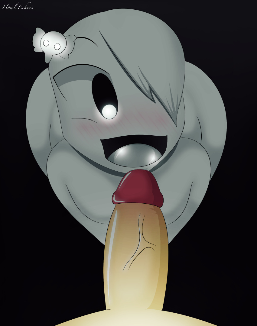 bent_over carrie_krueger cartoon_network emo emo_girl female ghost howl_echoes looking_down open_mouth penis plain_background smile solo_focus spirit the_amazing_world_of_gumball uncensored vein