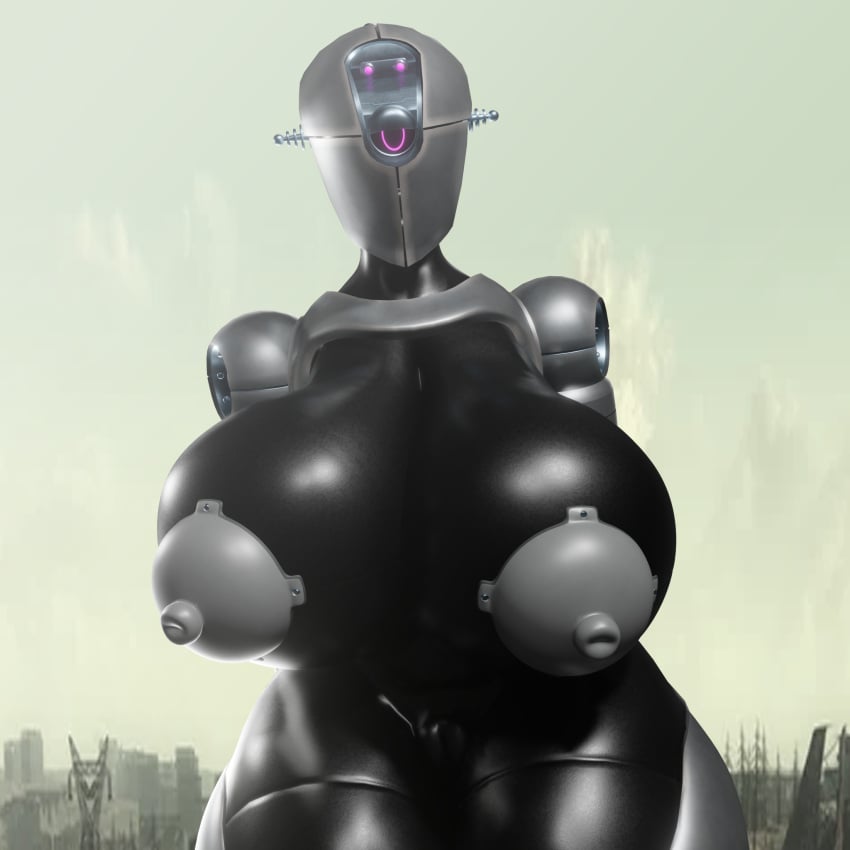 3d assaultron blender breasts fallout fallout_4 female huge_ass huge_breasts huge_nipples huge_thighs metallic_body mopflop_(artist) robot robot_girl