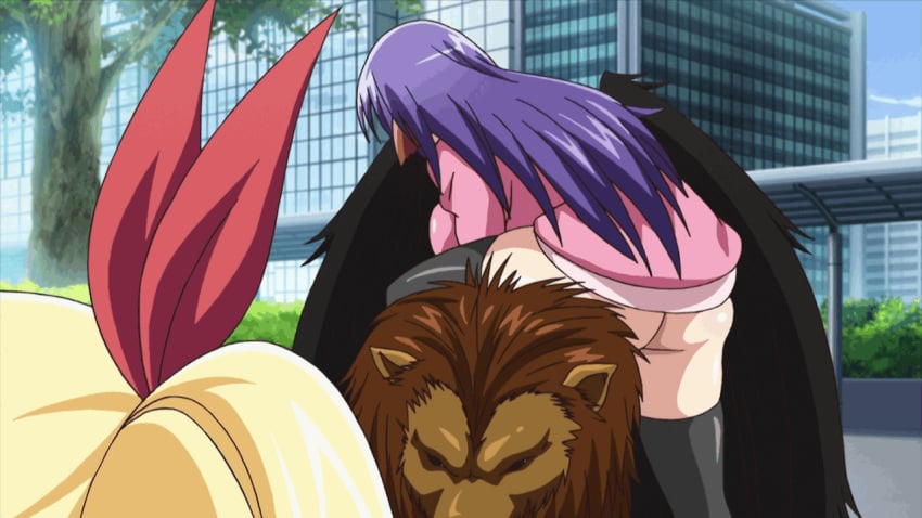 2girls animal animal_ears animated areolae ass beast blonde_hair bottomless breasts cleavage curvy dat_ass dog_ears female gigantic_breasts hips hizuki_ayana hoods_entertainment huge_ass huge_nipples jacket kagaku_na_yatsura kuze_airi multiple_girls nipple_slip nipples no_bra no_panties outdoors pajamas puffy_areola puffy_nipples purple_hair red_eyes ribbon smile thick_thighs thighhighs thighs wide_hips zipper