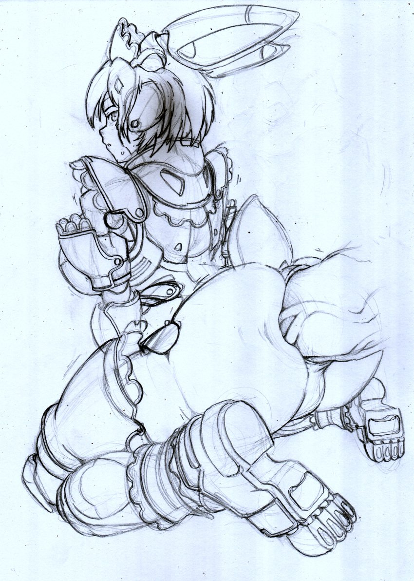 1girls anal anal_sex emotionless emotionless_female emotionless_sex female knifejoker2205 large_penis original original_character pencil_(artwork) rabbit_ears rabbit_girl rabbit_tail robot robot_girl sketch tagme