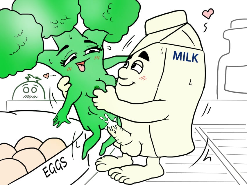 4chan balls barefoot blush bonnie_broccoli cum cum_inside drink eggs female food food_groupie fucked_silly happy happy_sex huge_cock inanimate male mascot melvin_milk milk milk_carton no_humans partial_color penis personification pussy refrigerator sex straight vaginal_penetration vegetable voyeur