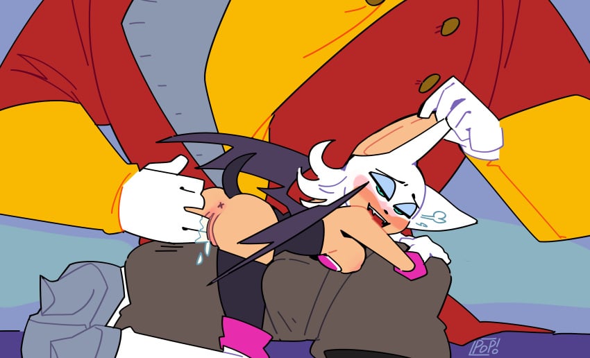 2d anthro bald bat dr._eggman fingering fingering_partner heart_symbol popthesnowman robotnik rouge_the_bat scientist smaller_female sonic_(series) sonic_boom tagme taller_male wet wet_pussy