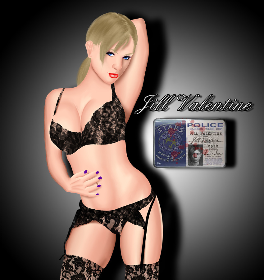 dragonlord720 female female_only human jill_valentine jill_valentine_(blonde) jill_valentine_(julia_voth) lingerie resident_evil resident_evil_5 solo