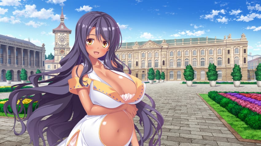 1girls blue_hair blue_hair_female blush boobies breasts chatting cleavage cleavage_dress clock_tower conversation dark_blue_hair enormous_breasts enormous_tits female female_only flower flower_bed game_cg gigantic_breasts gigantic_tits happy happy_eyes happy_face hinata_nao hirose_madoka huge_breasts huge_tits large_breasts large_tits long_blue_hair long_hair long_hair_female madellie_parnepoli married_woman massive_breasts massive_tits mature_female moonstone_cherry open_eyes open_mouth open_mouth_smile pregnancy pregnant pregnant_anthro pregnant_belly pregnant_female sex_open_world_e_youkoso! smile smiling smiling_face talking tits yellow_eyes