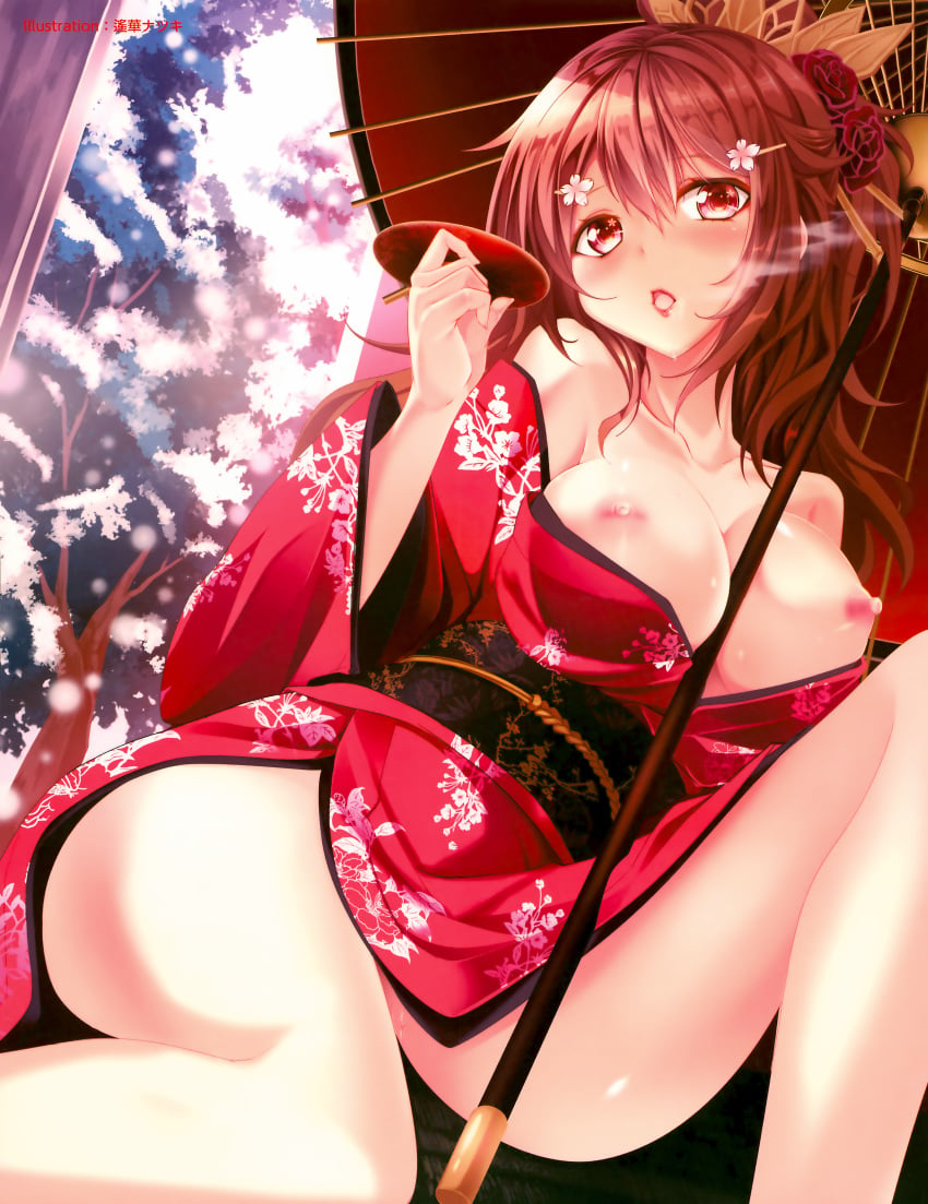 haruka_natsuki kimono nipples tagme