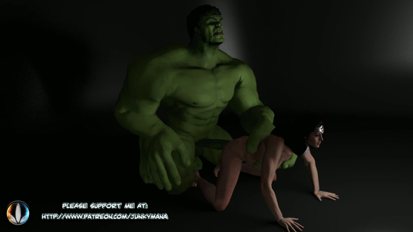 3d animated anonrender crossover dc dc_comics diana_prince female hulk hulk_(series) male/female marvel marvel_comics wonder_woman wonder_woman_(series)