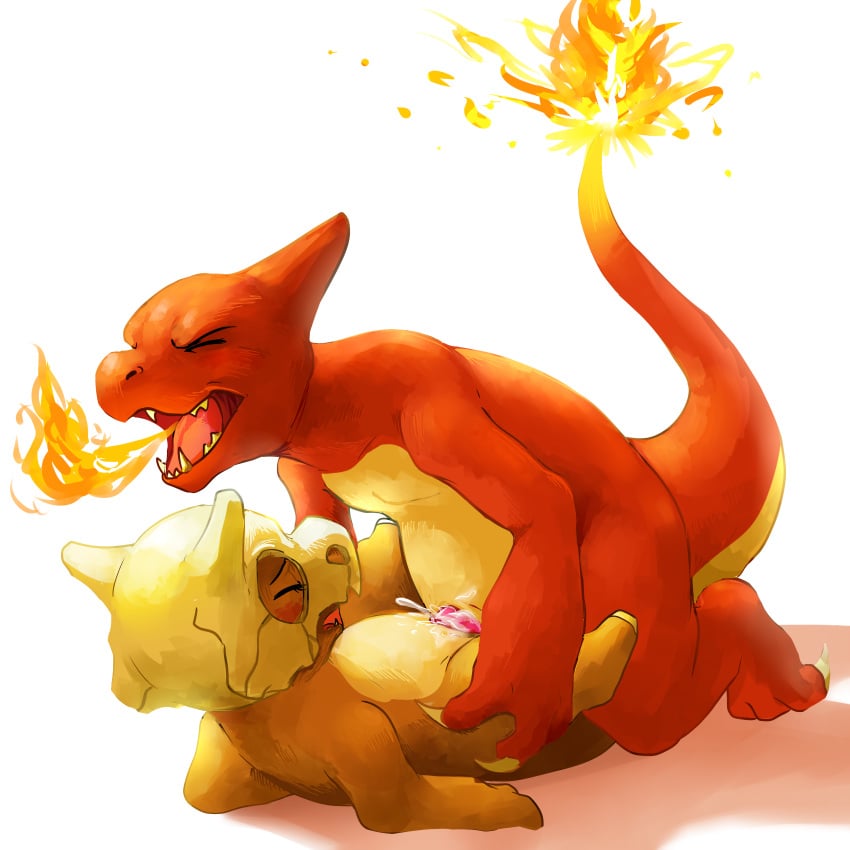 2014 2d anthro bald balls_deep big_penis blitzdrachin blush bone charmeleon chubby claws close-up closed_eyes color cubone cum cum_in_pussy cum_inside cum_leaking cum_on_penis cum_on_pussy dragon erection eyelashes female fire hi_res horn looking_pleasured loving_it lying male missionary_position narrowed_eyes nintendo nude on_back on_model open_mouth orange_dragon orgasm orgasm_face penetration penis pokemon pokemon_(species) pussy pussy_grip sex sharp_claws sharp_teeth skull straight straight_hair stretched_pussy teeth thick_thighs tight_fit tight_pussy vaginal_penetration video_games wide_hips