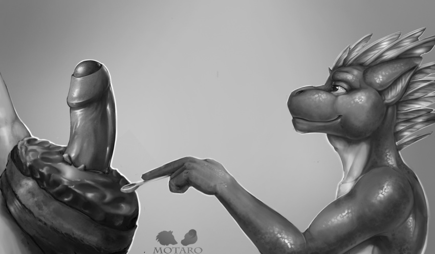 cake food kobold male male_only motaro_(artist) penis scalie spoon