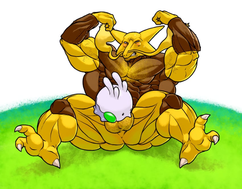 1male 3_toes abs alakazam ambiguous_gender anthro anthro_on_feral balls biceps blowjob blush claws facial_hair fellatio feral feral_on_male flexing gastropod goo goo_creature goomy hairy_balls hairy_chest hyper hyper_muscles larger_male male male_on_feral male_only muscular muscular_male nintendo nude oral oral_sex pokemon pokemon_(species) ripped-saurian slime slime_monster slug solo solo_male sucking vein video_games