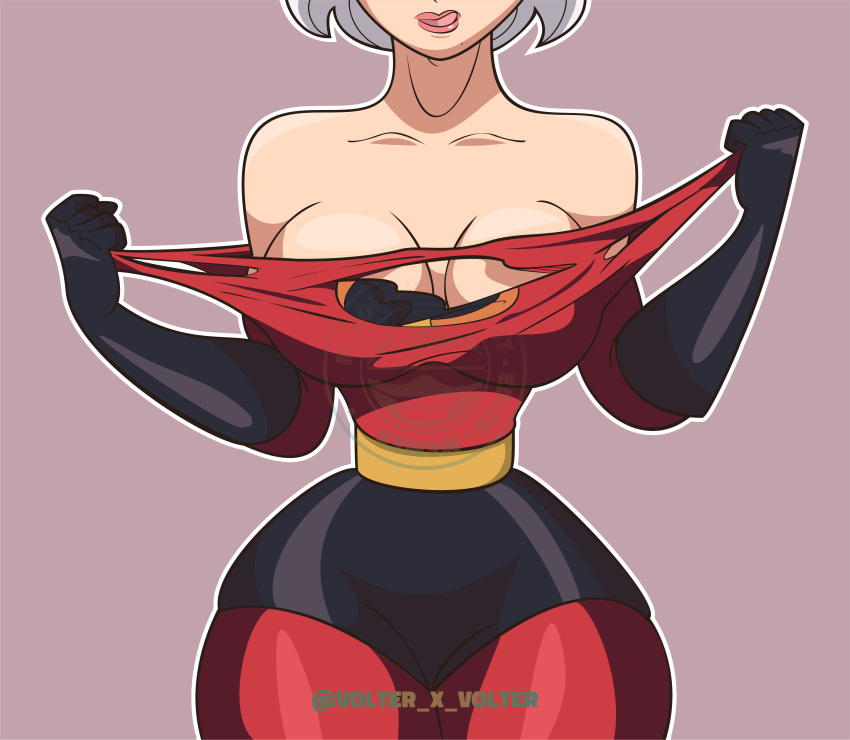 android ass big_breast big_butt breast cleavage cosplay elastigirl elastigirl_(cosplay) eyes_out_of_frame helen_parr hourglass_figure huge_ass licking licking_lips nier:_automata ripped_bodysuit ripped_clothing ripping_clothing robot slim_waist the_incredibles the_incredibles_2 thick_thighs thighs very_small_waist volter_x_volter white_hair wide_hips yorha_2b